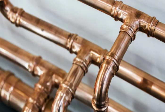 Copper water installation